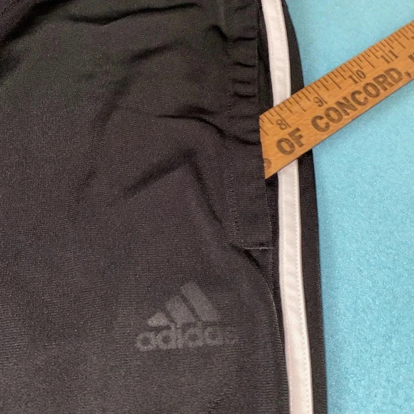 ADIDAS Tricot black silver elastic waistband 2 front pockets stretchy size XLT - Picture 11 of 11